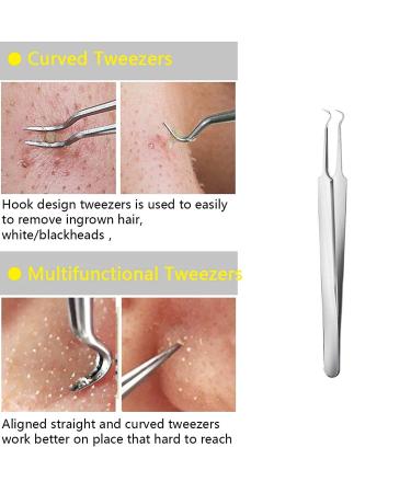 9PCS Blackhead Remover Comedone Extractor Kit with Tweezers and Free Eyebrow Brush - Buy Online on GoSupps.com