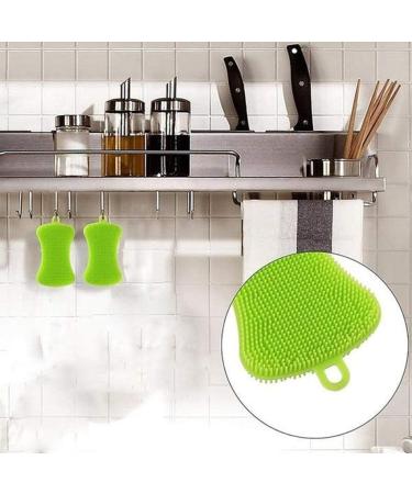 Silicone Sponge Kitchen Dish Cleaning Sponge Multi-purpose Scrubber Cleaning Pot Cleaning Brush Panda Bowl Fruit Vegetable Green - Buy Online on GoSupps.com