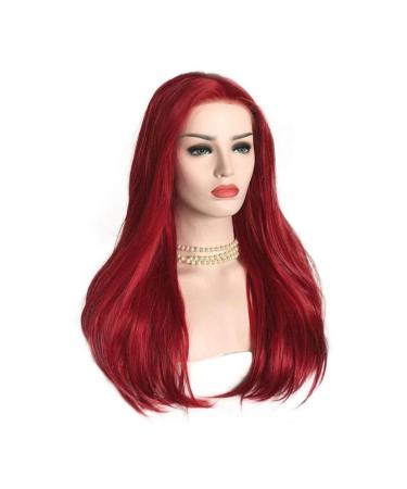 HTZ Womens Straight Synthetic Hair Full Wigs Natural Looking Heat Resistant Red Wigs (Color : Red)