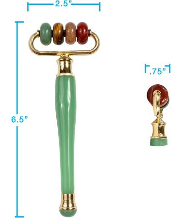 Eurow Luxe Multi-Stone Jade Face Roller & Massager | Skincare Tension Relief & Relaxation | International Shipping Available - Buy Online on GoSupps.com