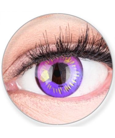 Funnylens Colored Contact Lenses Purple Anime Violet Circle Lenses Heroes Of Cosplay High Coverage No Prescription with Free Lens Case