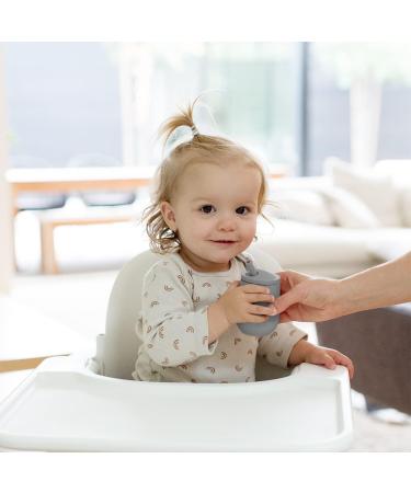 ez pz Mini Cup + Straw Training System - Pediatrician-Designed 100% Silicone Cup for Infants & Toddlers - Gray - 9 Months - Buy Online on GoSupps.com