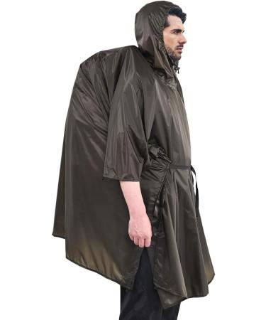 Onewind Ultralight Silnylon Poncho Tarp Shelter Rain Jacket Hood Olive Green 98x56 - Buy Online on GoSupps.com