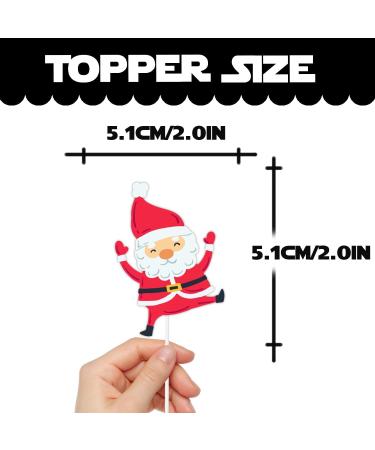 18pcs Glitter Dessert Cupcake Topper Merry Christmas Winter Santa Claus Christmas Tree Theme Decor Supplies Baby Shower Boys Girls Happy Birthday Decorations - Buy Online on GoSupps.com