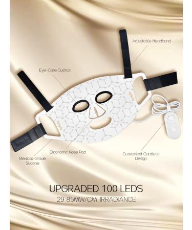 kingdo Red Light Therapy Devices 3-In-1 Red Light Therapy Mask with Mixed Colors Near Infrared Blue & Red Light Therapy LED Face Mask for Face Skin Care - Buy Online on GoSupps.com