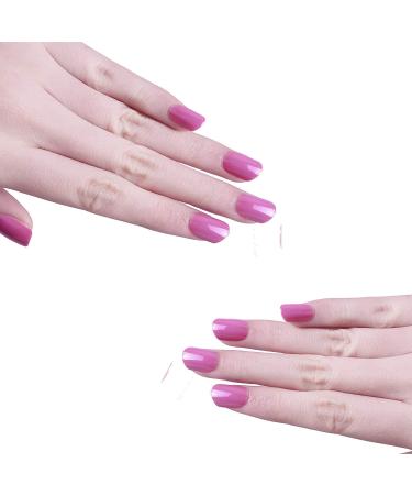 Laza 96 Pcs Colorful Fake Nails 4 Pack Lavender Violet Square Full Cover Short UV Coated Acrylic Nails - Pink Sunset 96 Count - Buy Online on GoSupps.com