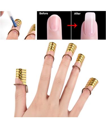 Hanunalir 5Pcs Nail Forms - Reusable Aluminum Nail Extension Guide for Acrylic & Gel Nails - Adjustable Manicure Tool for French Nail Art at Home or Salon - Buy Online on GoSupps.com