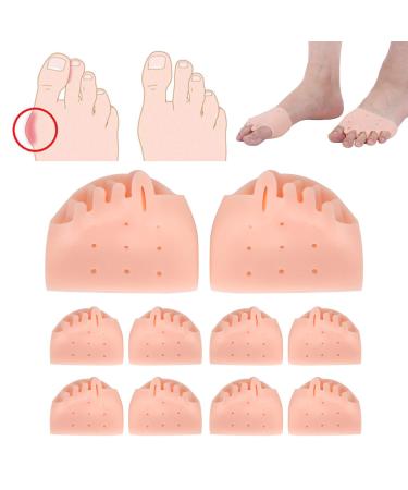 5pcs Full Foot 5 Holes Hallux Valgus Corrector High Elasticity SEBS Foot Toe Straightener Bunion Corrector Pad Bunion SplintsLeg & Foot Supports(Brighten skin tone)