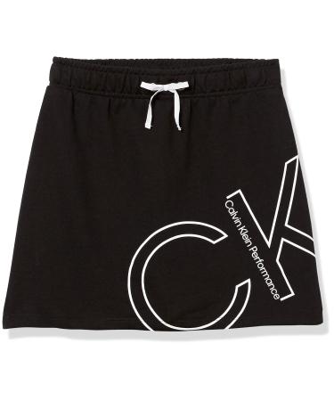 Calvin Klein Girls' Performance Sport Skooter Skirt, Black Outline, 12-14