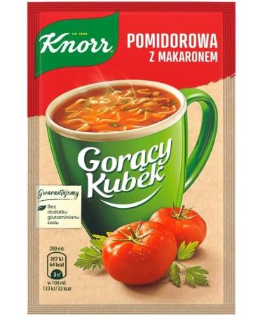 Polish Hamper Bag Cellophane Bag KNORR Gor cy Kubek Hot Cup Instant Soup with noodles or croutons 5 x 15g assorted flavours tomato soup goulash soup forest mushroom soup zurek cucumber soup  - Buy Online on GoSupps.com