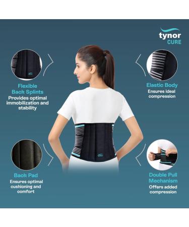 Buy TYNOR Back Brace for Lower Back Pain | Breathable Lumbo Sacral Support Belt for Men & Women | Comfortable & Durable - Large Classic Black - Buy Online on GoSupps.com