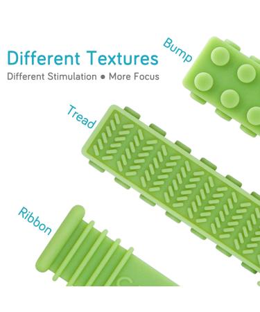 Sensory Chew Toys for Autistic Children - Silicone Teether Sticks (4 Pack) - Oral Motor Stimulation for ADHD and SPD - Buy Online on GoSupps.com