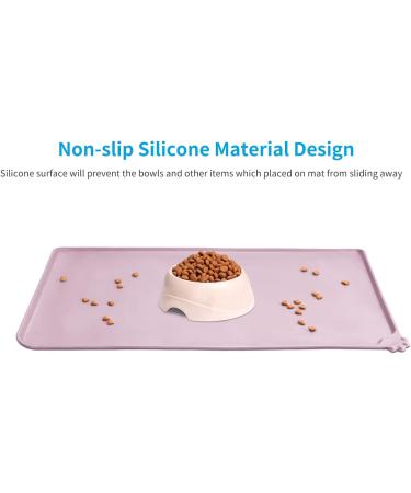 Audwud Silicone Waterproof Pet Feeding Mat - Anti-Slip Dog & Cat Bowl Mat 47x30 cm - Peach Pink - Buy Online on GoSupps.com