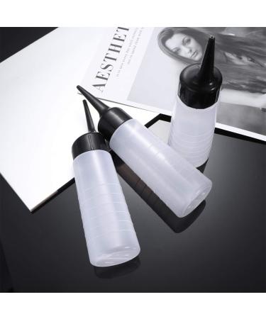 Buy 3-Piece Hair Coloring Container Set | Plastic Applicator Bottles with Angle Tip for Hairdressing & Salon Use | Empty Color Mixing Bottles - Buy Online on GoSupps.com