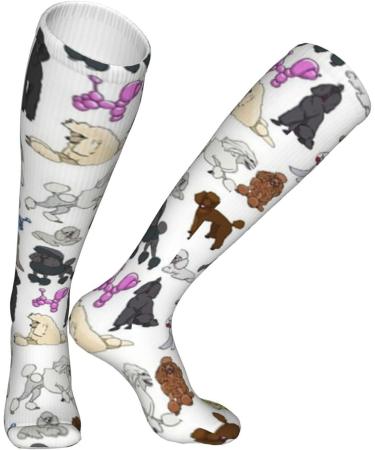 Shop Poodles White Compression Socks for Men & Women - 15-20 mmHg Circulation Support for Running & Cycling - Buy Online on GoSupps.com