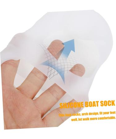 FRCOLOR 1 Pair Silicone Gel Foot Care Socks Heel Crack Socks Dance Socks Cooling Heel Repair Socks Silicone Arch Gel Moisturizing Socks Silicone Socks Beach Men and Women White Protector - Buy Online on GoSupps.com