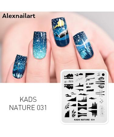 Alexnailart Nail Stamp Plate - Natural Landscape Sunset & Starry Sky Design | DIY Manicure Tool for Stunning Nail Art - Buy Online on GoSupps.com