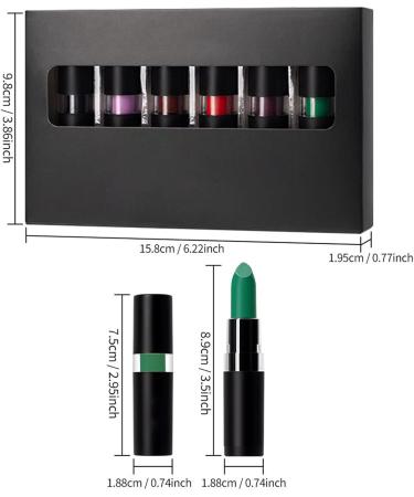  G n rique Goth Lipstick Set Dark Lip Color Matte Lipstick Pack Buildable Lightweight Formula Bold Pigment Finish Gift for Girlfriend Sister Makeup 4.2g Each Black 6pcs - Buy Online on GoSupps.com