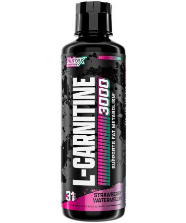 Nutrex Research Liquid Carnitine 3000 | (Strawberry Watermelon) | Premium L Carnitine Liquid Stimulant Free 31 Servings 31 servings Strawberry Watermelon