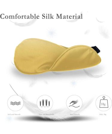 Satin Silk Sleep Mask for Men and Women - Adjustable Strap, Perfect for Airplane Travel - Gold - Buy Online on GoSupps.com