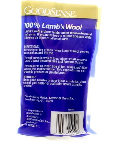 GoodSense Lambs Wool Padding 3/8 oz Bag - Premium Quality for Foot Comfort | 1/Each - Buy Online on GoSupps.com