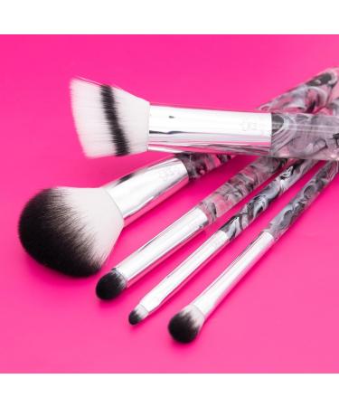 MODA Smoke Show 5pc Full Face Makeup Brush Set | Powder Blender Shader Smoky Eye & Lip Brushes - Black | International Shipping Available - Buy Online on GoSupps.com