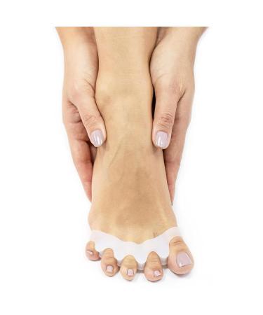 Toe Separator to Correct Your Toes - Toe Spacers for Bunions Yoga Toes and Overlapping Toes. Toe Straighteners for Bent Toes (4 Pack)