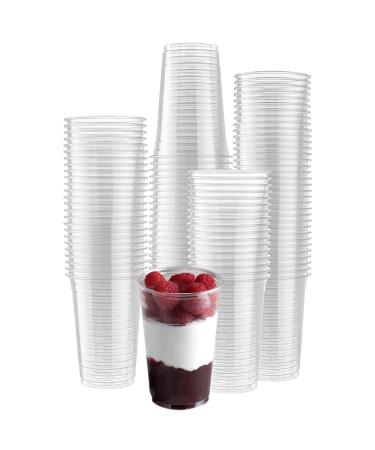 Eco Pack 9 oz Reusable Crystal Clear Strong PET Plastic Cup Ideal Birthday Wedding Disposable Drinking Glasses Everyday Elegant Cold Party Pack of 100 Cups