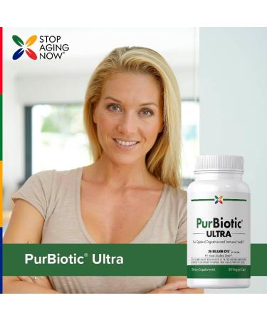 Stop Aging Now - Probiotics for Men and Women - 25 Billion CFU - 60 Vegetarian Capsules - with Prebiotics - Buy Online on GoSupps.com