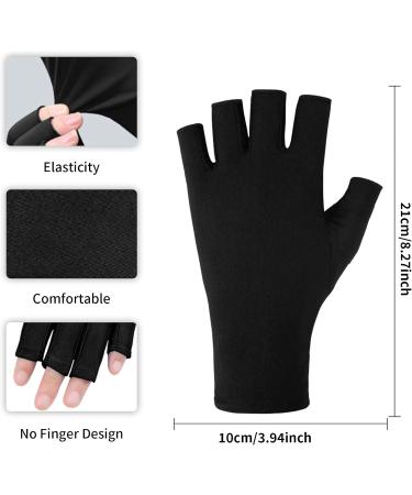 UV Protection Gel Nail Gloves - 1 Pair Anti-UV Fingerless Moisturising Gloves for Nail Art & Skin Care | Touchscreen Half Finger Gloves for SPA & UV Protection - Buy Online on GoSupps.com