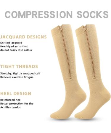 Valcatch Compression Socks for Men | 1 2 or 5 Pairs | 20-30 mmHg Zip Closure | Perfect for Running Walking Hiking | S-M Size - Buy Online on GoSupps.com