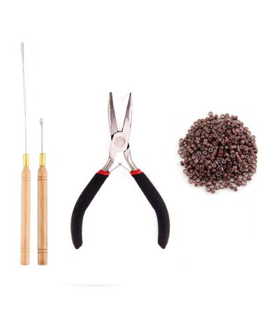 Hair Extension Kit Plier Pulling Hooks for Hair Micro Loop Hair Extension Loop Threader