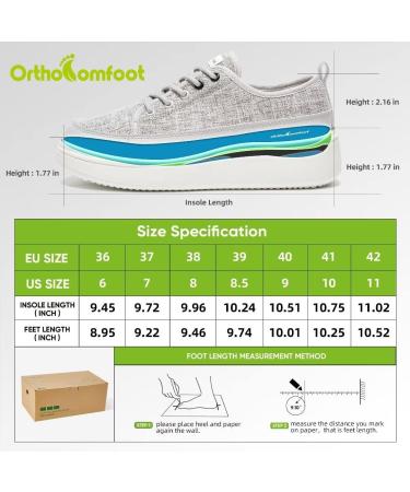 OrthoComfoot Women's Arch Support Walking Shoes - Plantar Fasciitis Relief - 9 W - Light Grey - Buy Online on GoSupps.com