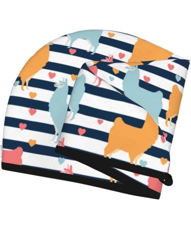 Colorful Llama Microfiber Hair Towel Wrap | Super Absorbent Coral Velvet Quick Dry Cap for Long Curly & Thick Hair - Best for Women - Buy Online on GoSupps.com
