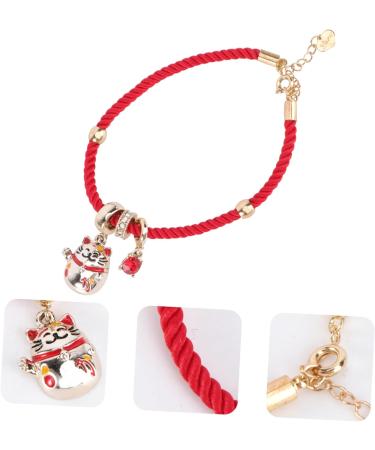 TEHAUX 2 Pcs Red String Bracelet Abundance Red Bracelet Lucky Rope Strap Red Rope Bangle Chinese Red Bracelet Knitting Gift New Year Gift Womens Gifts Year of Birth Alloy Jewelry Student - Buy Online on GoSupps.com