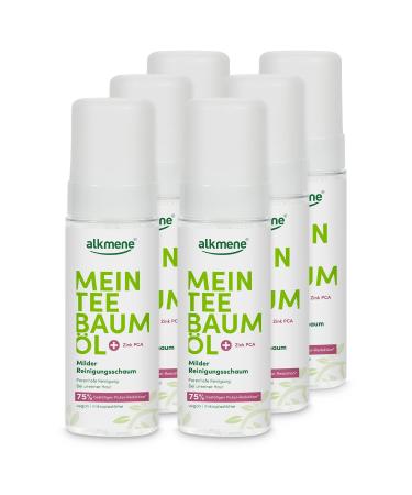 Alkmene alkmene Tea Tree Oil Foaming Face Wash - Vegan face and body cleansing foam free of silicones parabens and mineral oils - face wash for men and women (6 x 200 ml)