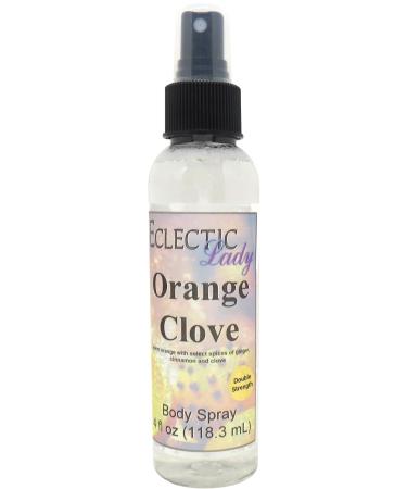 Orange Clove Body Spray (Double Strength) 4 ounces Body Mist for Women with Clean Light & Gentle Fragrance Long Lasting Perfume with Comforting Scent for Men & Women Cologne with Soft Subtle 4 Fluid Ounces (Double Strength)