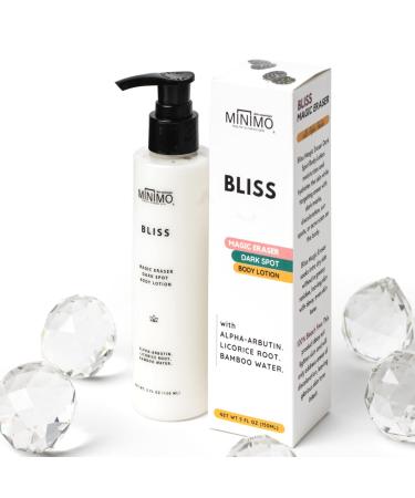 Minimo Bliss Magic Eraser Body Lotion for Dark Spots Discoloration Uneven Skin Tone Hydrates Dry Skin & Promotes Glowing Skin (5 oz)