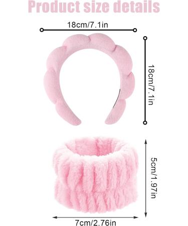 3 Pcs Pink Spa Headband Set | Makeup & Skincare Headbands with Wristband Scrunchies - Buy Online on GoSupps.com