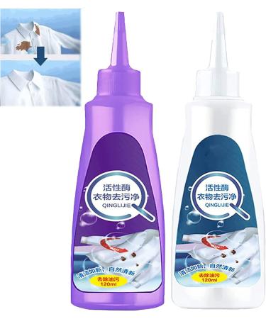 Active Enzyme Clothing Stain Remover - White Shirt Guardian Biological Enzyme Laundry Detergent Clothing Quick Laundry Dry Cleaner for All Clothes Fabrics (mixed 2pcs)