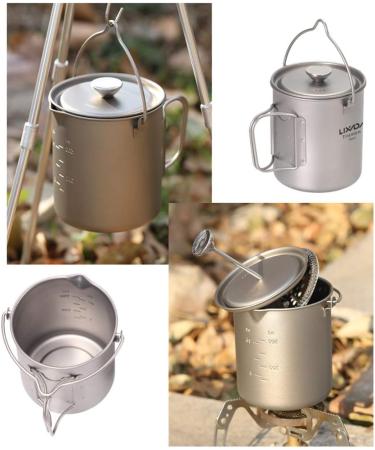 Lixada Titanium French Press Coffee Maker & Cookware Set with Folding Spoon - Buy Online on GoSupps.com