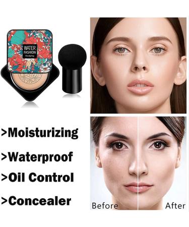 Mushroom Head Air Cushion CC Cream - Long Lasting Moisturizing Foundation with Sponge - Buy Online on GoSupps.com