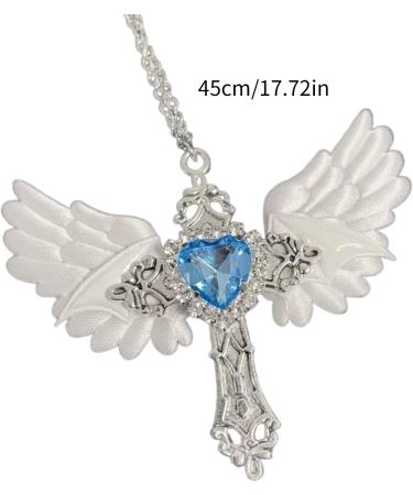 Oralgos Vintage Angel Wing Necklace - Handmade Gothic Crucifix Collar for Couples - Everyday Wear - Buy Online on GoSupps.com