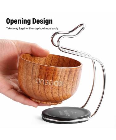 Anbbas 3-in-1 Shaving Set for Men | Pure Badger Hair Brush, Wood Handle, Soap Bowl & Stainless Steel Stand - Brown Upgrade - Buy Online on GoSupps.com
