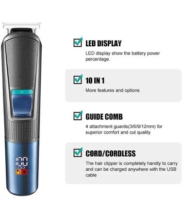 Buy Professional Hair Clippers for Men | All-in-One Rechargeable Grooming Kit - Beard Trimmer Electric Shaver Body Trimmer Nose & Ear Trimmer - Buy Online on GoSupps.com