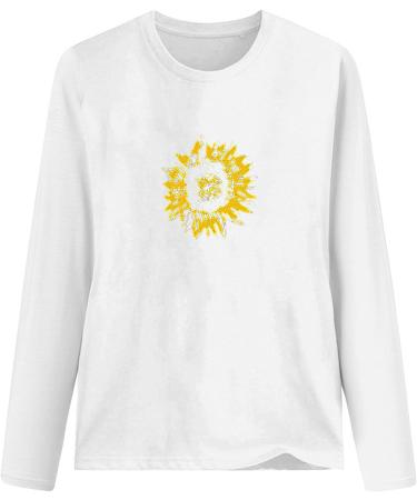 TsaChick Women's Oversized Sunflower Sweatshirt - Clearance Sale | White | Slim Fit | S-XXL - Buy Online on GoSupps.com