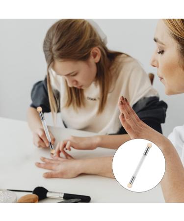 Jagowa 1 Piece Nail Art Sponge Brush Double Head Smudge Gradient Pen Washable Nail Art Tool with 4 Replacement Heads for Women Decoration DIY Nail Art (White) - Buy Online on GoSupps.com