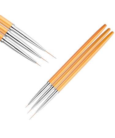 Lovenails |Finelin brush set 3 parts |in gold |For nail art nail designs and painting |Extremely fine bristle |For detailed drawings and paintings on their nail designs