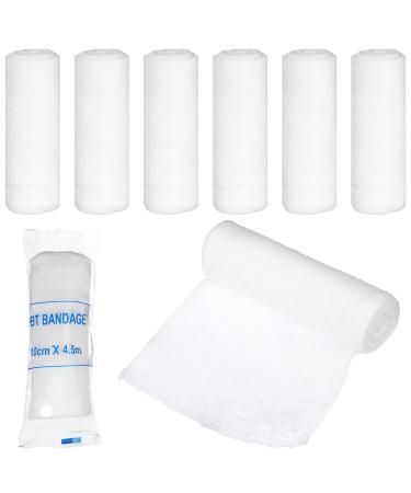 Healeved 24 Rolls Individually Gauze Rolls Wrapped Gauze Medical Bandages Flexible Fabric Rolled Gauze First Aid Tape Individually Wrapped Gauze Rolls White