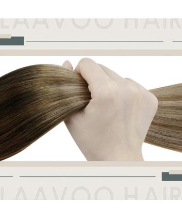 Laavoo Remy Microring Extensions | Real Hair Ombre & Balayage Brown Micro Extensions 35cm 50g - Invisible & Lightweight - Buy Online on GoSupps.com